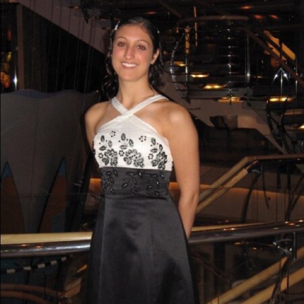 Black and white formal gown